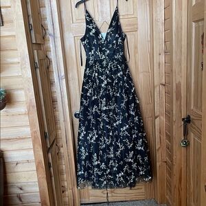 Elegant Black Floral Dress